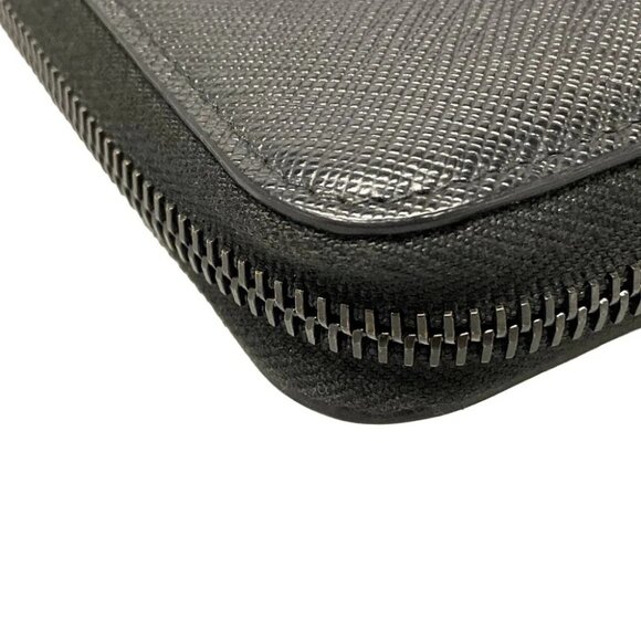 Auth PRADA - Black Saffiano Leather Long Wallet - Picture 7 of 10